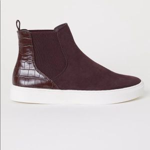 H&M crocodile sneaker boots with elastic
